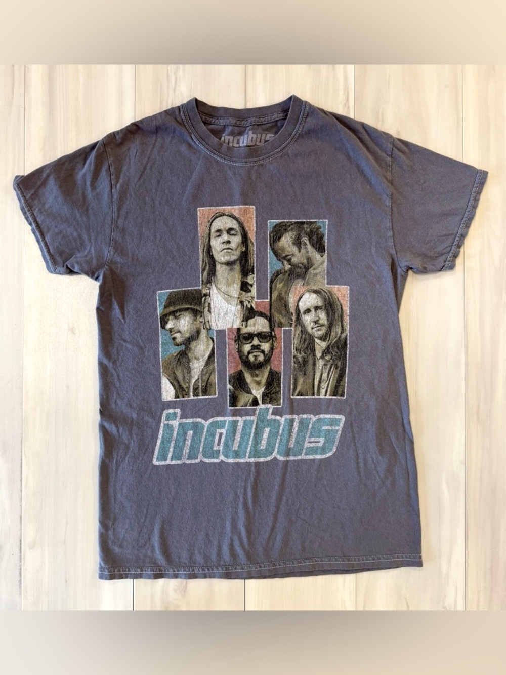 Incubus Band T-Shirt in Faded Charcoal
